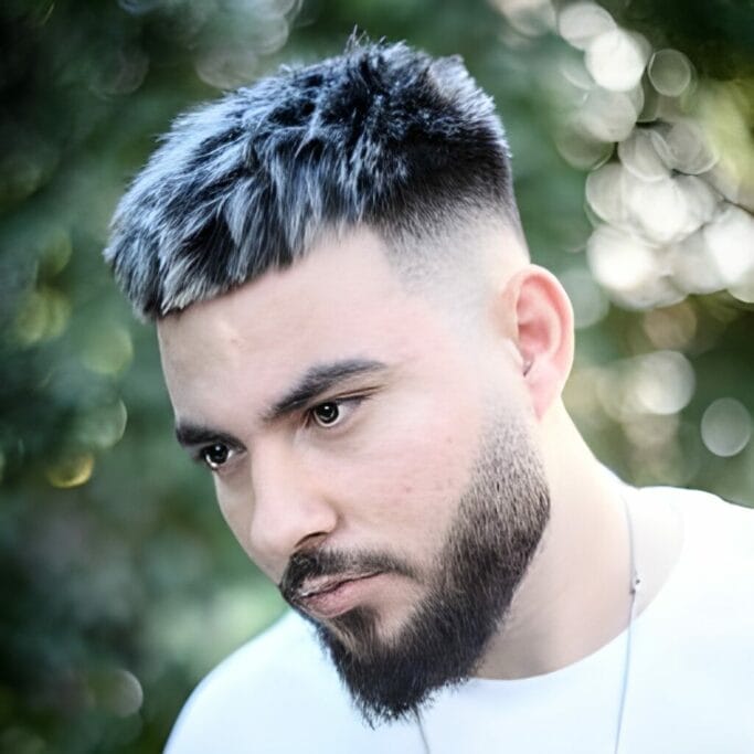 Discover the Hottest Trend in Men's Skin Fade Haircuts 34 Bald Fade Caesar Cut 1 Discover the Hottest Trend in Men's Skin Fade Haircuts