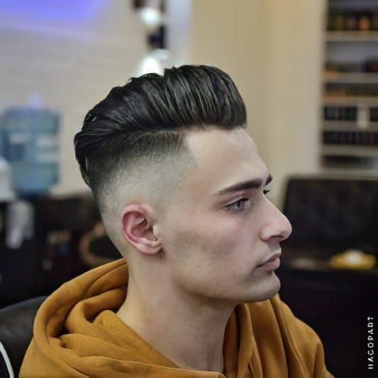 High Fade Haircut: A Trendy and Versatile Style for Men 14 High Fade Minimalistic Sweep Cut