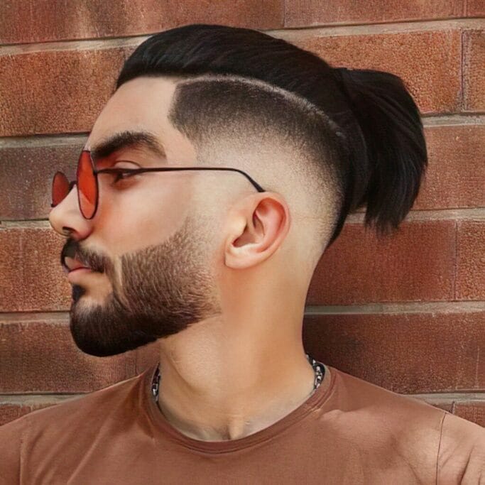Wet Hairstyle With Taper Fade