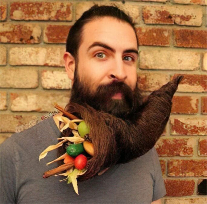 A Food Lover Weird Beard Styles