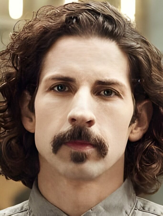 Cowboy Mustache with stubble