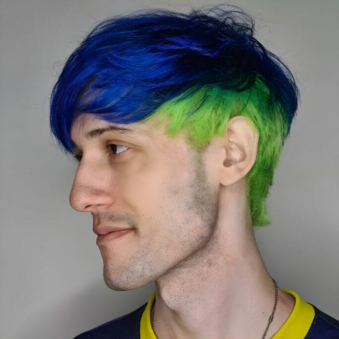 men blue hairstyles shades