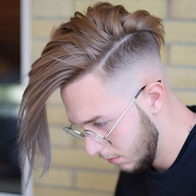Hard Part Haircuts: 25 Sleek Hairstyles To Awaken Your Classy Self 21 Hard Part Haircuts: Blonde Side Swept Hard Part