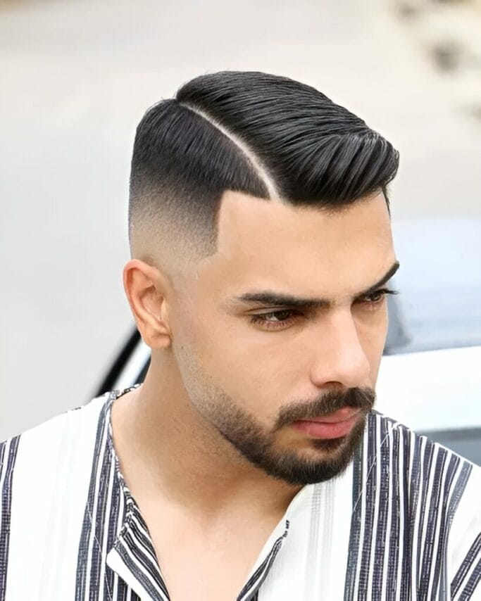 Hard Part Haircuts: 25 Sleek Hairstyles To Awaken Your Classy Self 19 Hard Part Haircuts: Side Brushed Fade