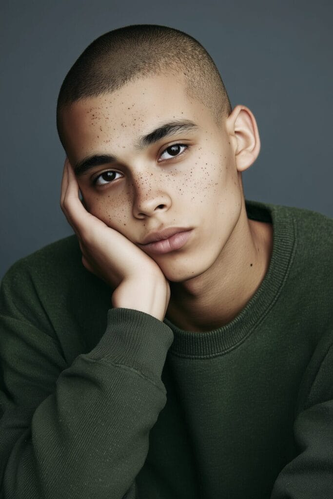 Widows Peak with Buzz 14 Best Buzz Cut Styles for a Sharp Widows Peak Look