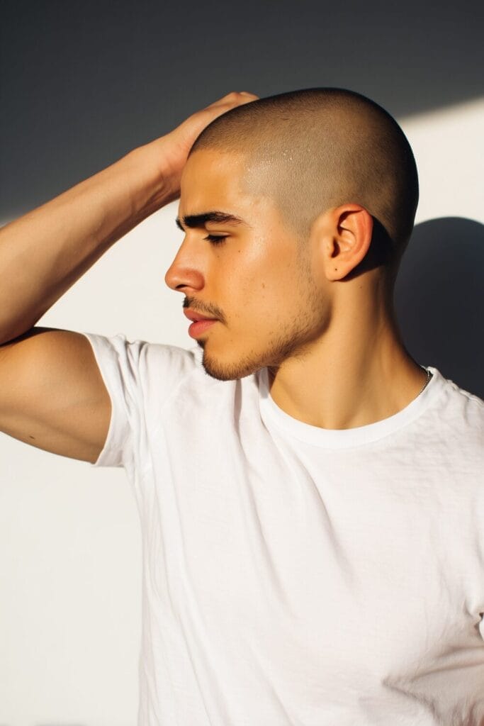 Widows Peak with Buzz 16 Best Buzz Cut Styles for a Sharp Widows Peak Look
