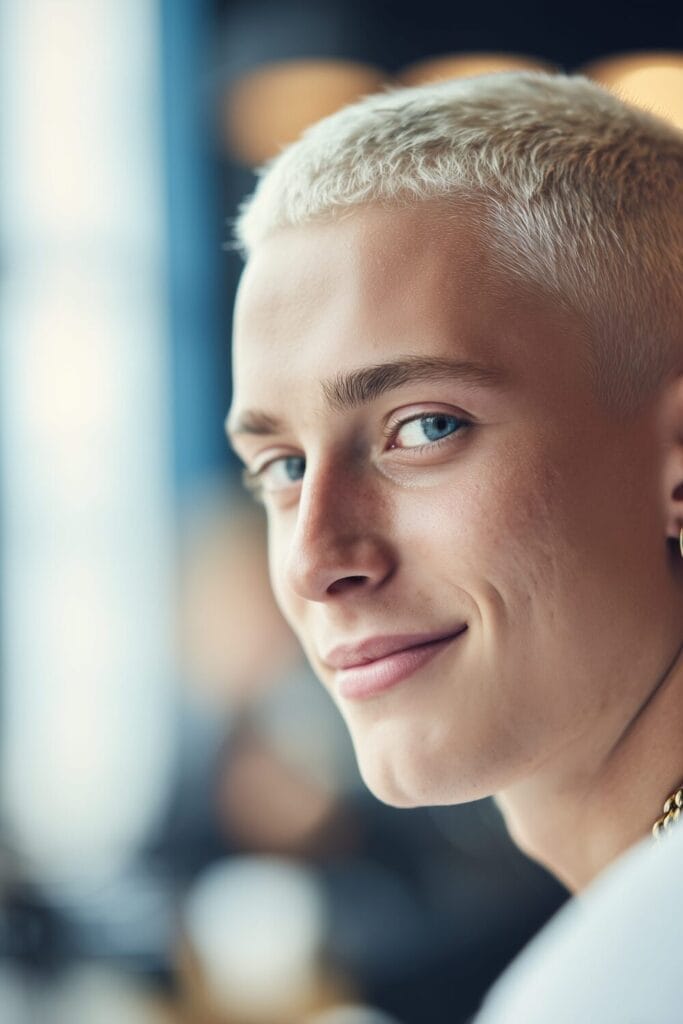 bleached buzz cut 12 Low Fade Haircut Ideas for Blonde Hair That Turn Heads